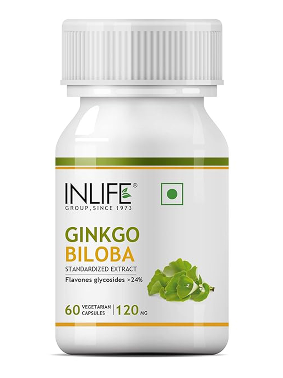 

INLIFE Ginkgo Biloba Extract 120 mg Capsules - 60 Capsules, White