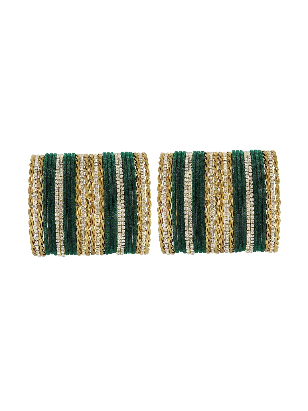 

ZULKA Set of 28 Metal Velvet Twisted Bangles, Blue