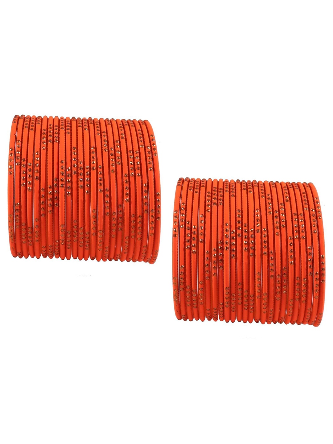 

ZULKA Set Of 48 Stone-Studded Bangles, Orange