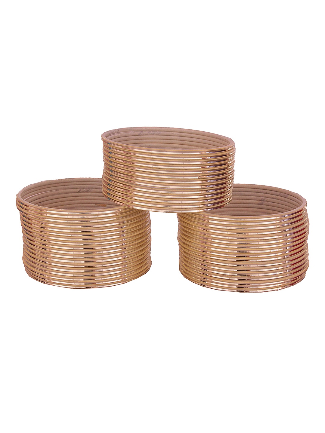 

ZULKA Set of 48 Simple Glossy Finished Metal Bangles, Gold