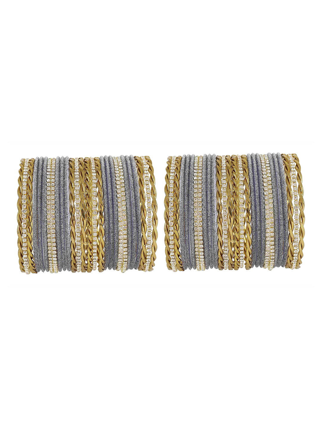 

ZULKA Set of 28 Metal Base Velvet Bangle, Blue