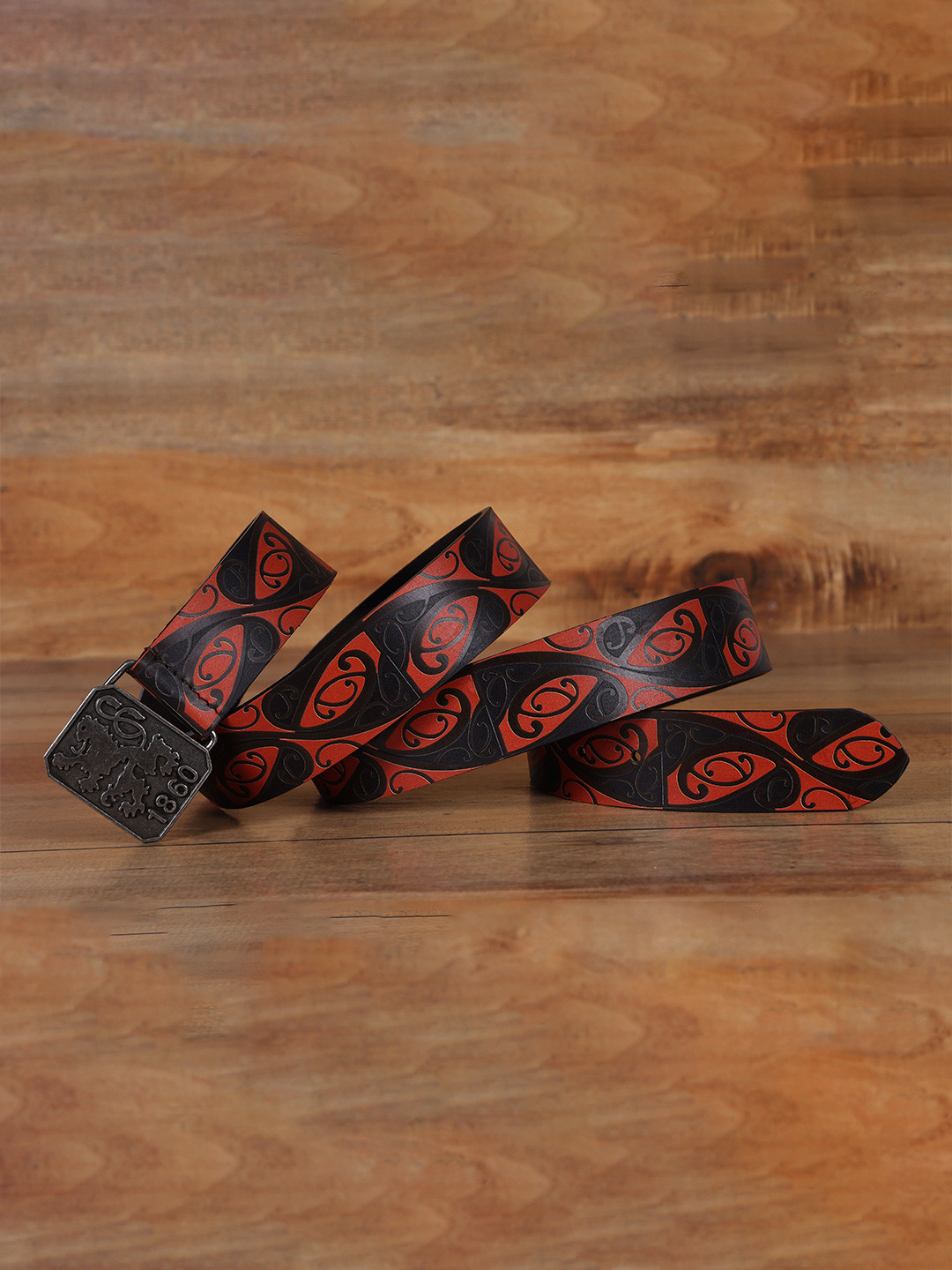 

Celtic Unisex Printed Leather Belt, Brown