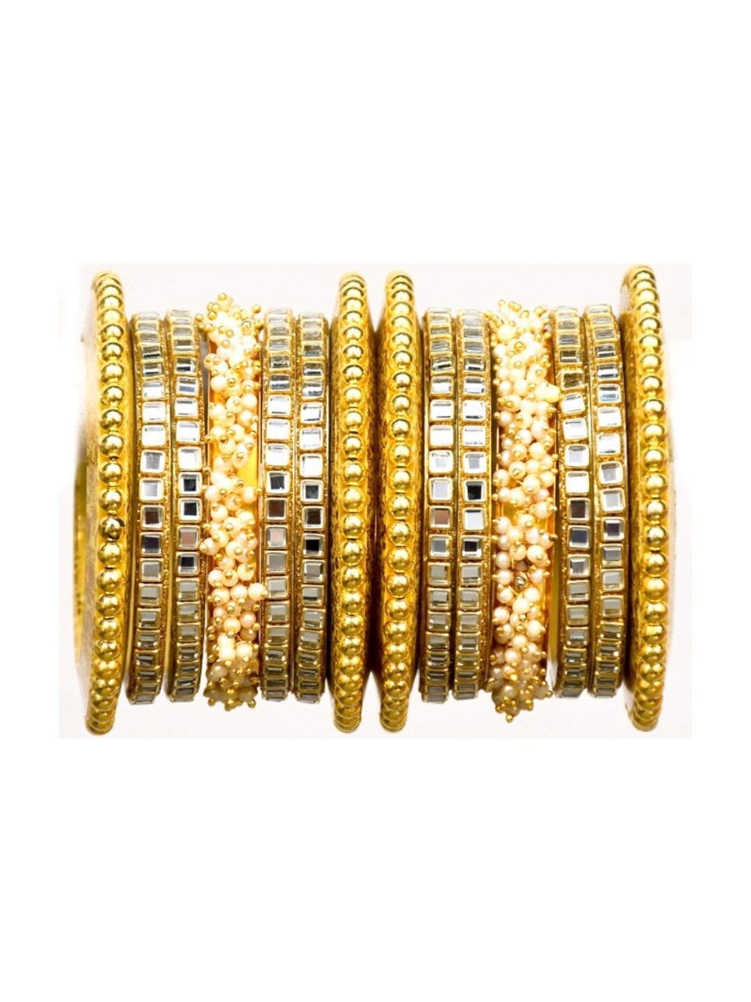 

Align Set Of 2 Gold-Plated Crystals & CZ-Studded Chuda Bangles