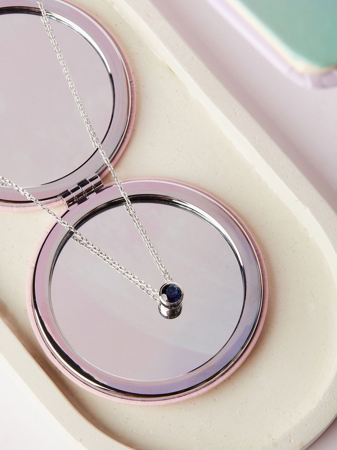 

Mia by Tanishq Blue Wave 925 Sterling Silver-Plated Cubic Zirconia Studded Pendant & Chain