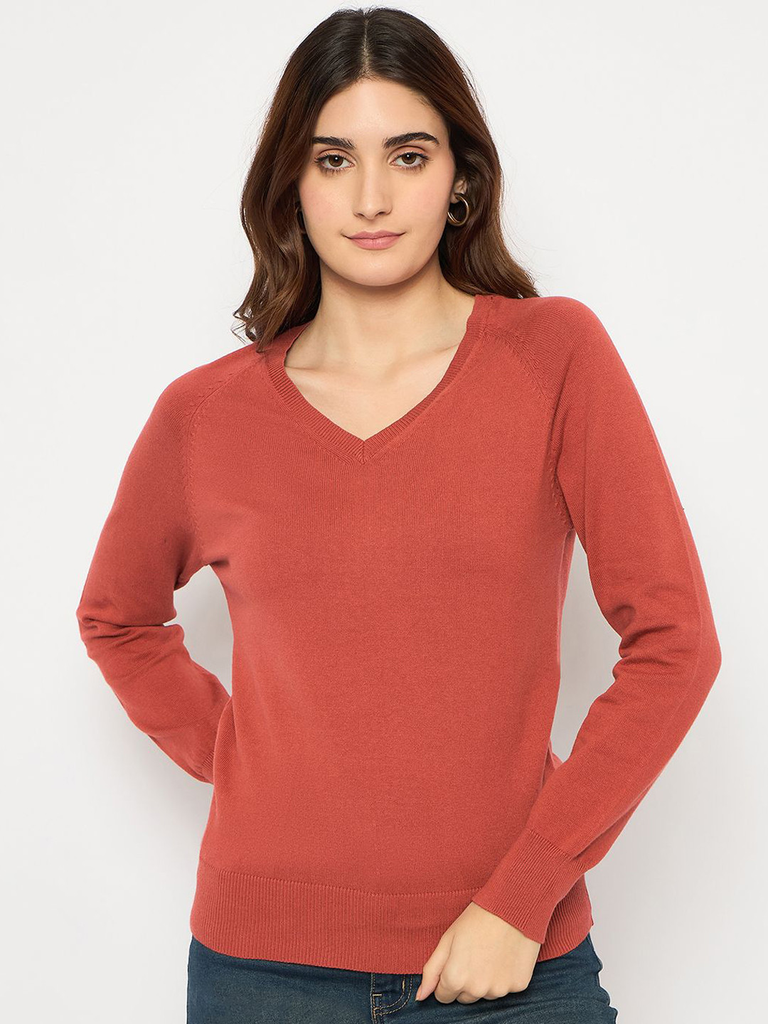 

Madame Women Pullover Sweater, Rust