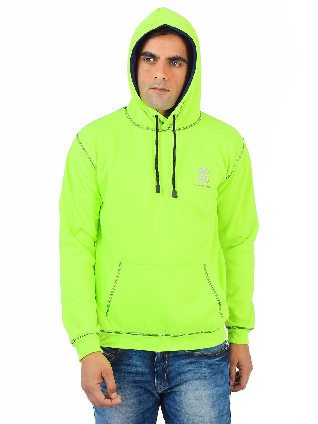 

Chanda Khuba Men Hooded Sweatshirt, Fluorescent green