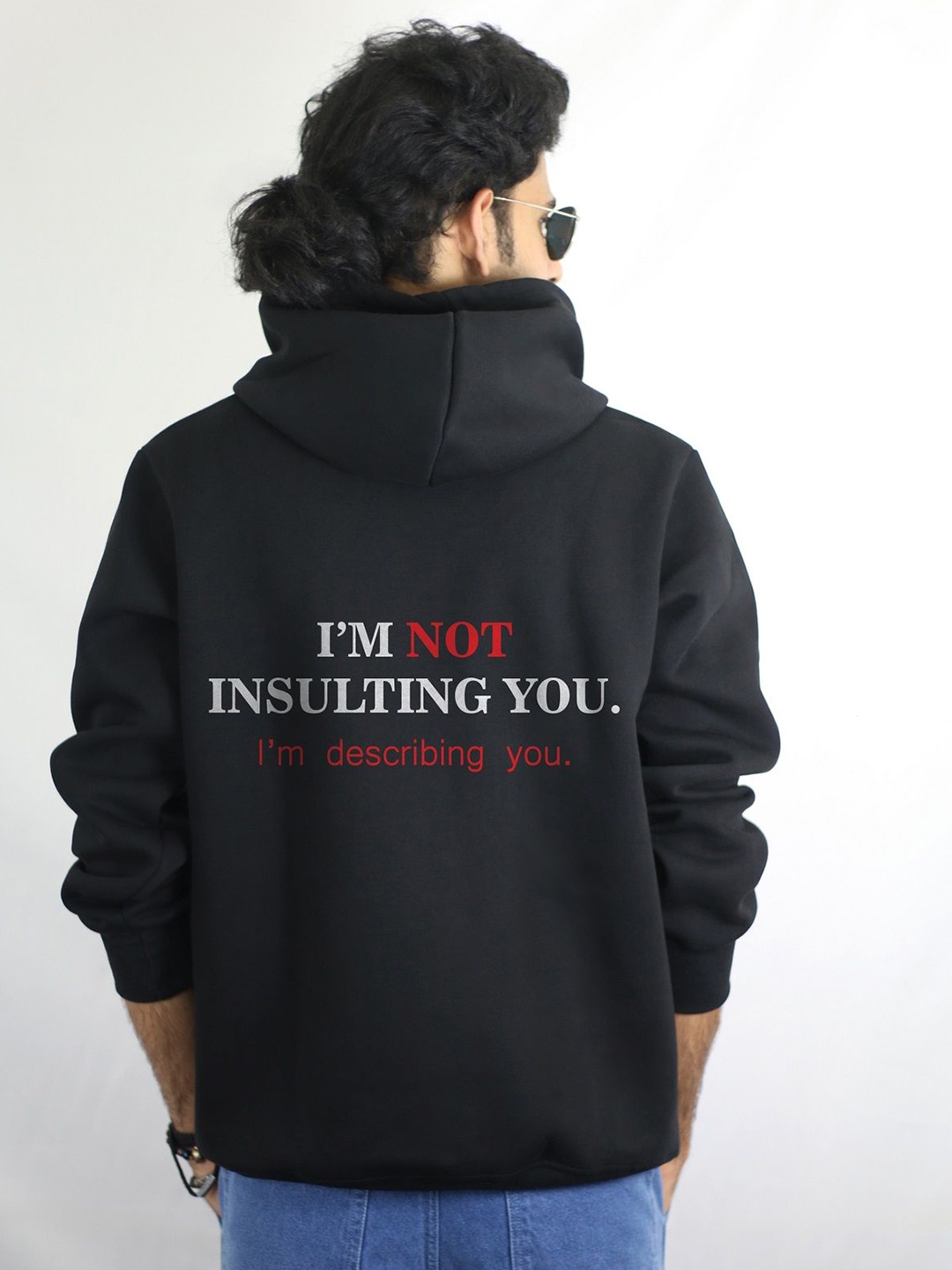 

EKSDEE Men Cotton Hooded Pullover Sweatshirt, Black