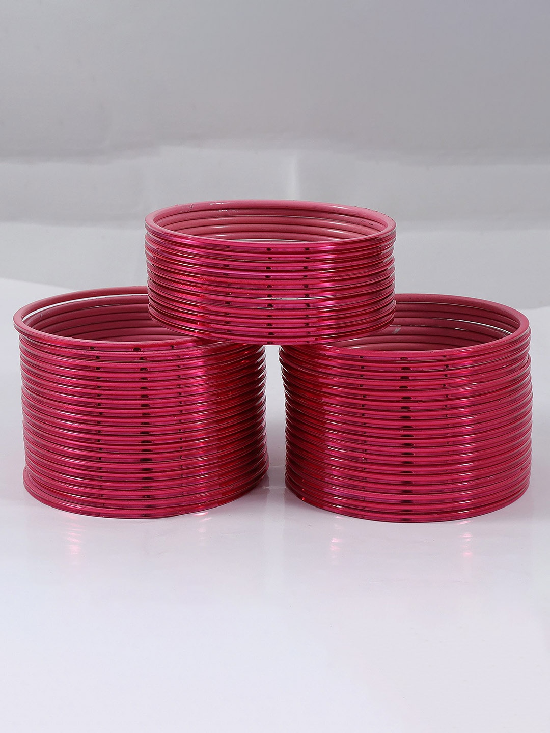 

ZULKA Set of 48 Glass Bangles, Pink