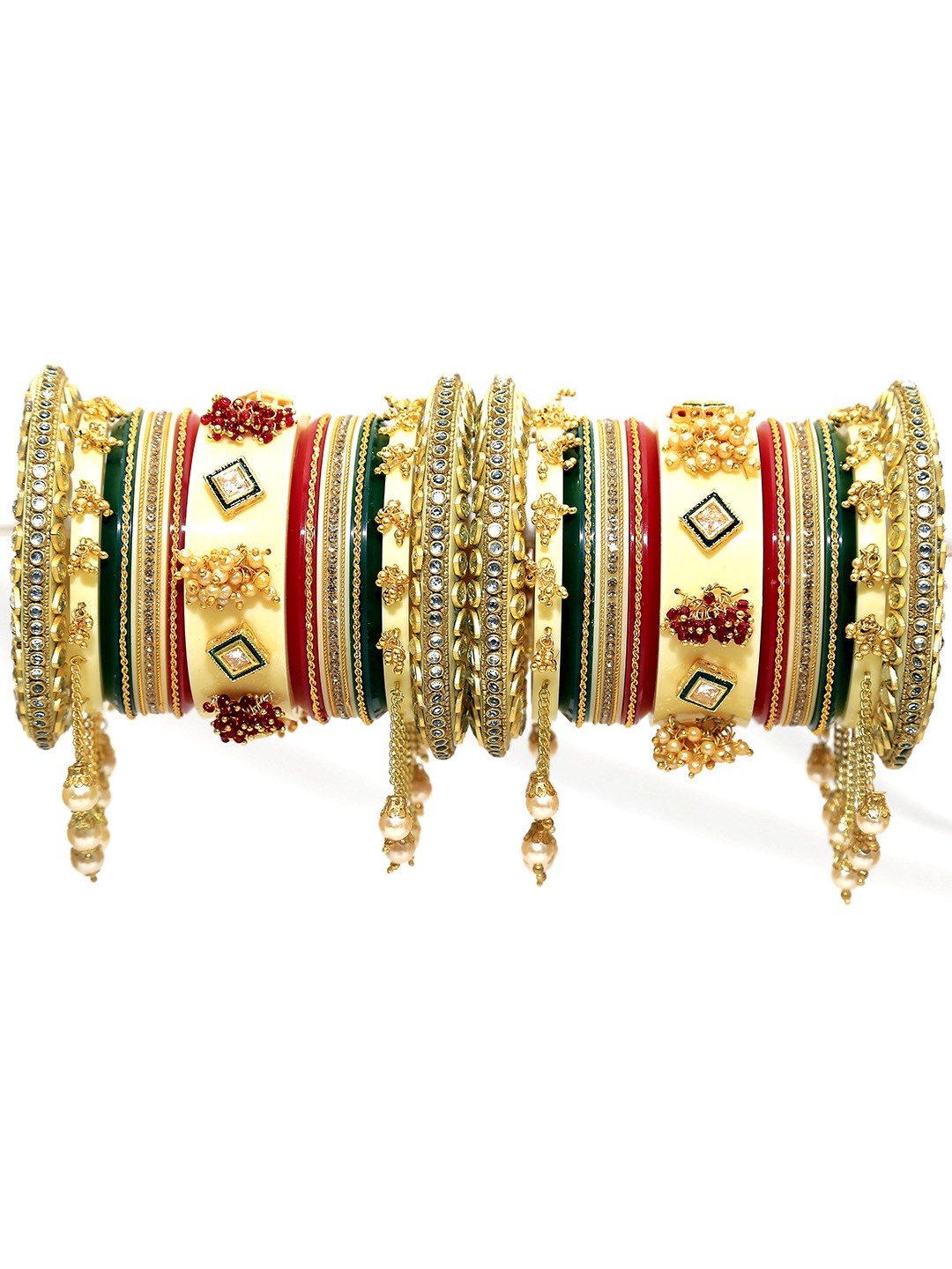 

Align Set Of 2 Gold-Plated Stone-Studded Chuda Bangles