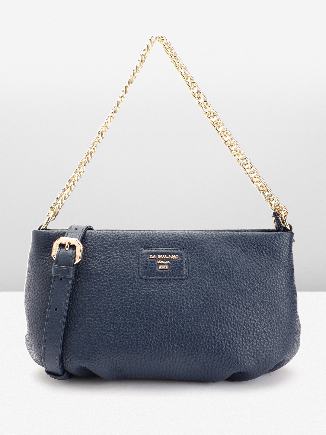 

Da Milano Leather Structured Handheld Bag, Blue