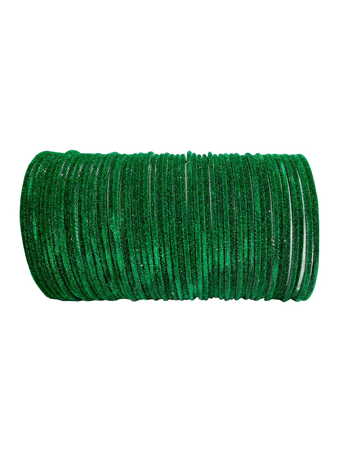 

CHRISHAN Set Of 48 Velvet Bangles, Green