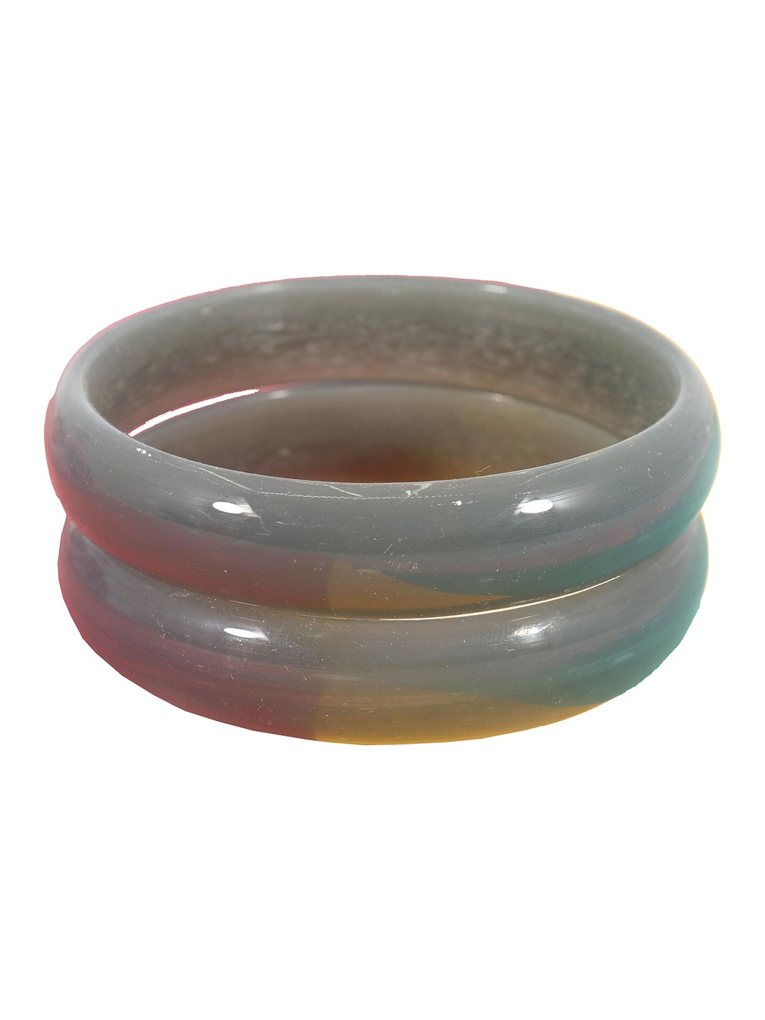 

ZULKA Set of 2 Plain Glass Bangles Kada | Fancy Glass Bangles, Grey