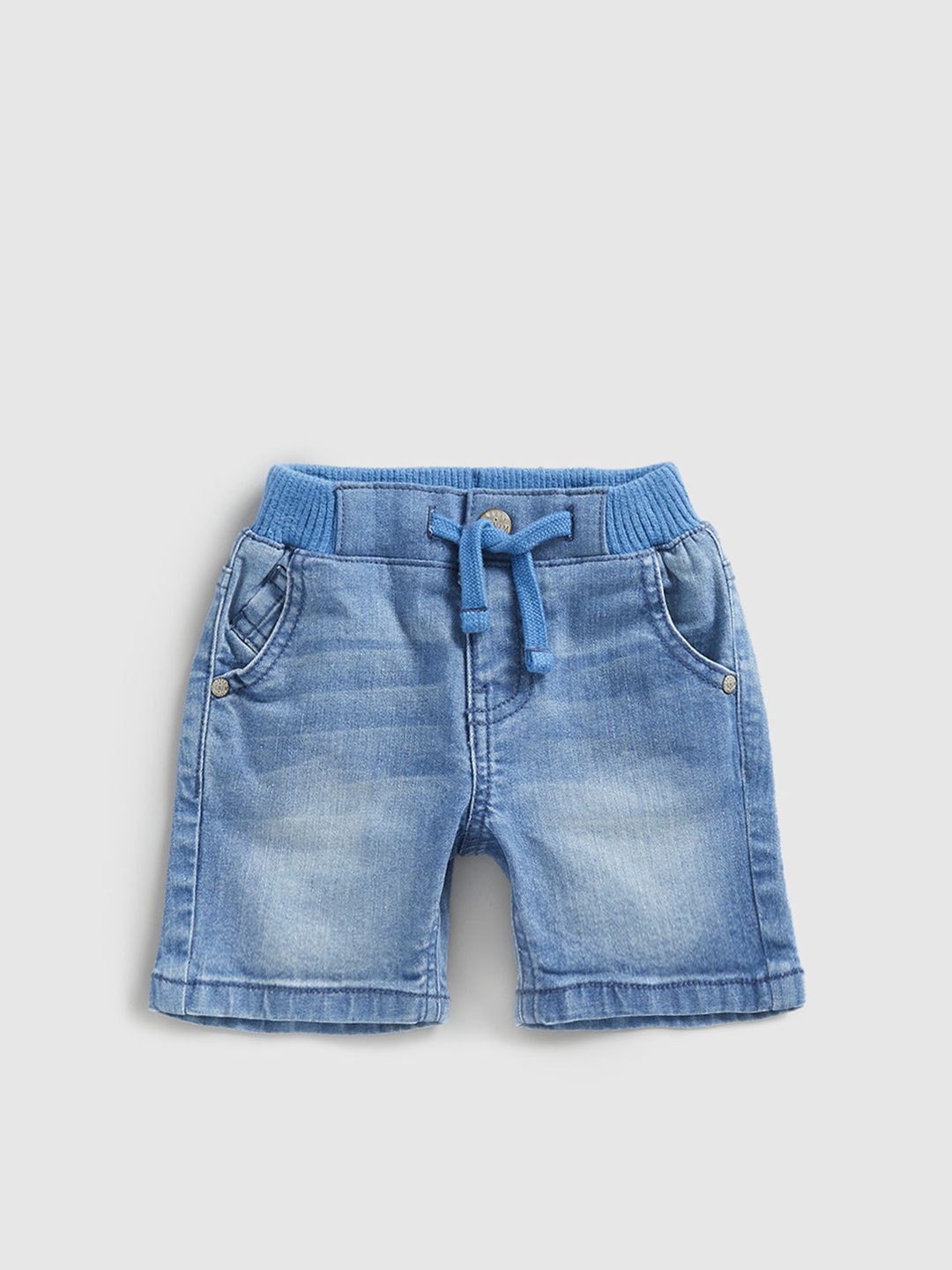 

mothercare Boys Regular Fit Mid-Rise Denim Shorts, Blue