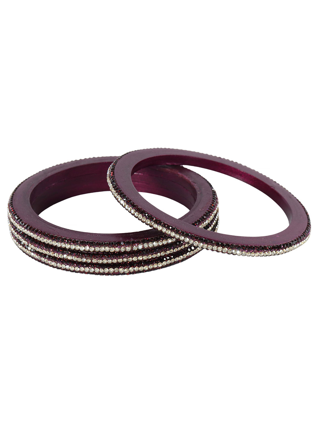 

ZULKA Set Of 4 Zircon Studded Bangles, Purple
