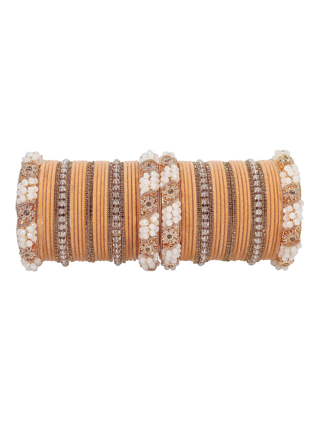 

ZULKA Set of 66 Bridal AD Chuda, Silver