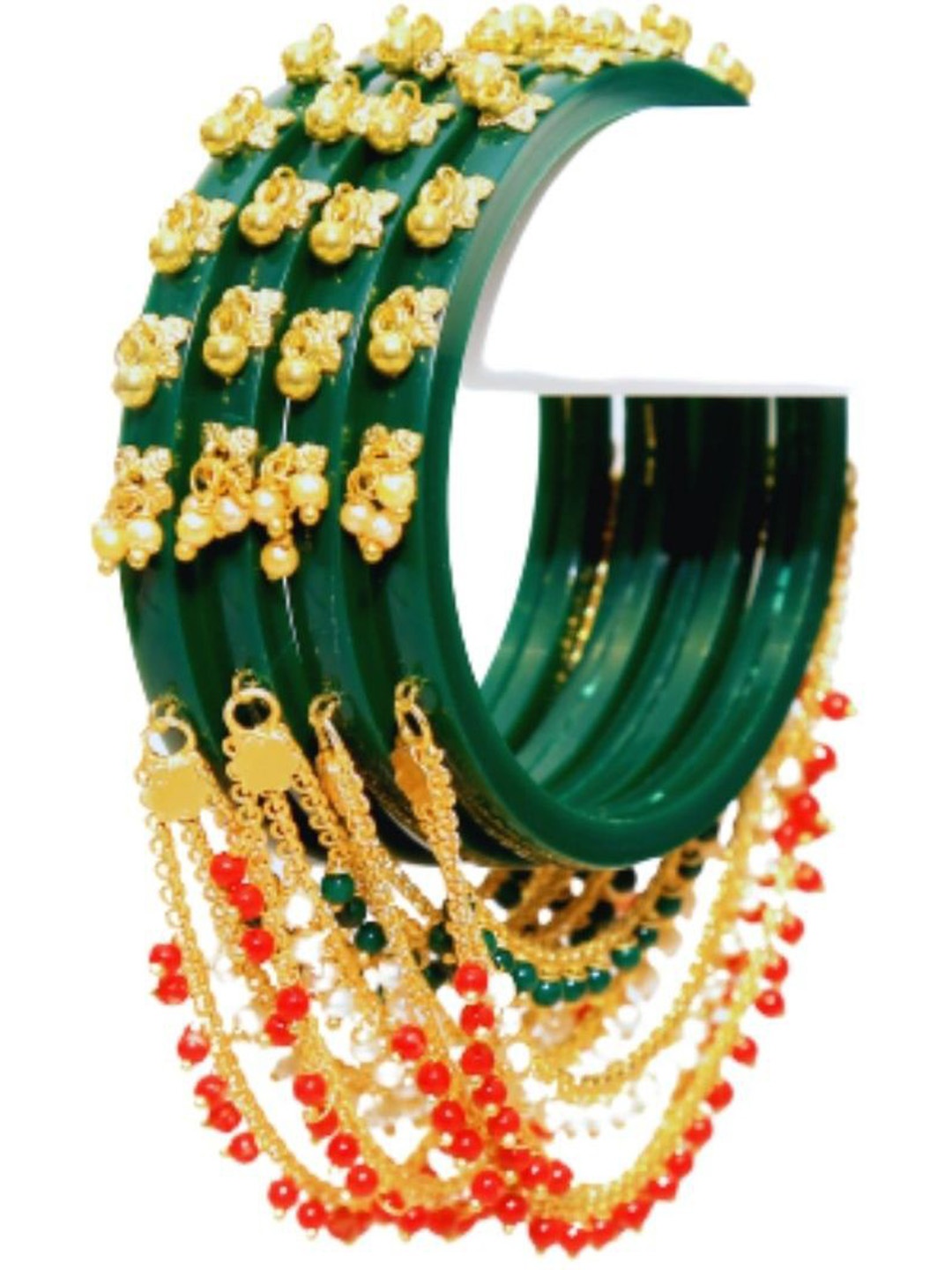 

Align Set Of 4 Gold-Plated Beaded Chuda Bangles