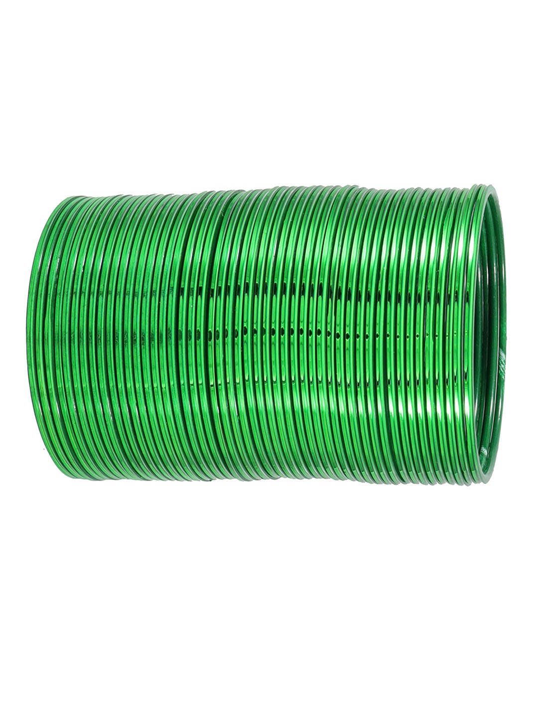 

ZULKA Set of 48 Glossy Finished Metal Bangles, Green