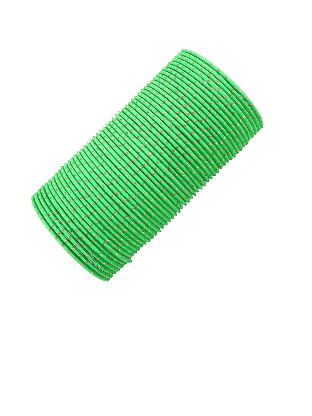 

ZULKA Set of 48 Metal Polka Dots Bangles, Fluorescent green