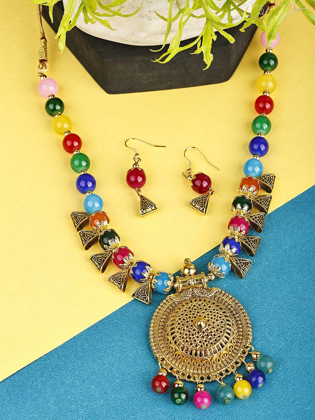 

SUNHARI Beaded Jewellery Set, Gold