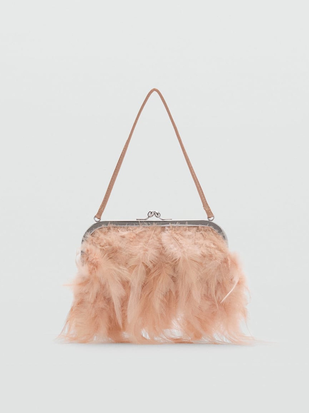 

MANGO Faur Feather Handheld Bag, Beige