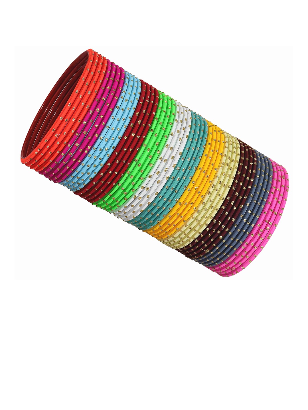 

ZULKA Set of 48 Metal with Polka Dots Bangle, Multi
