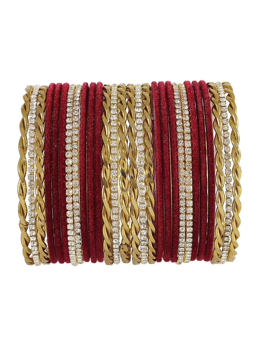 

ZULKA Set of 46 Glass Stones & Beads Bangles, Multi