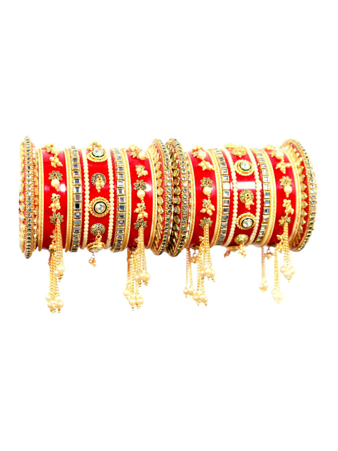 

Align Set Of 2 Gold-Plated Pearl Beaded Chudas Bangles