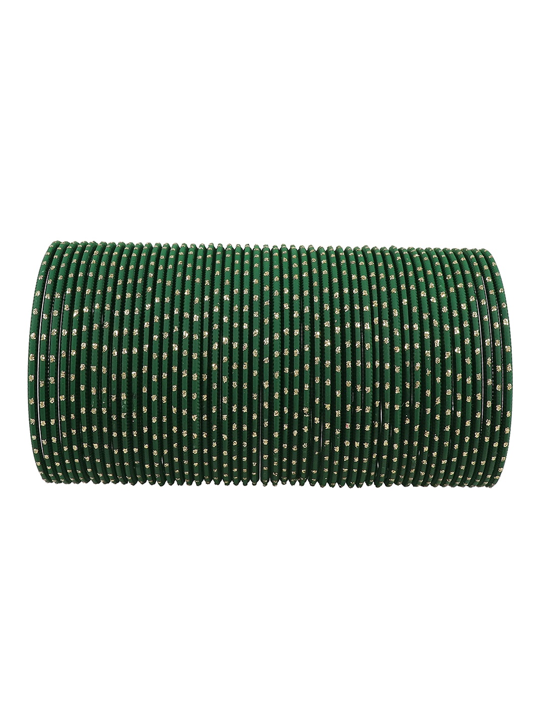 

ZULKA Set Of 48 Traditional Plain Metal with Polka Dots, Green