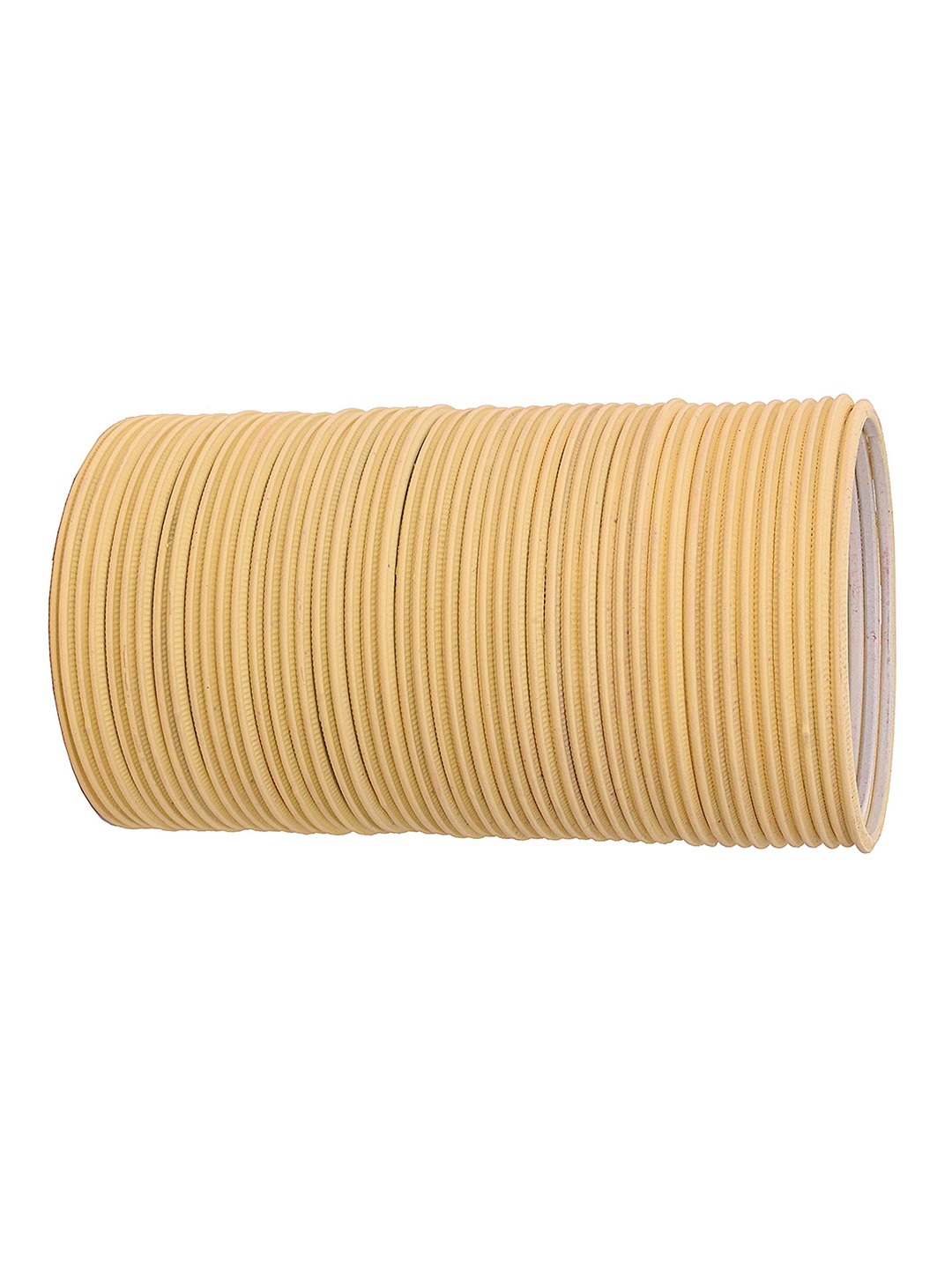 

ZULKA Set of 48 Matte Finish Plain Metal Bangles, Cream