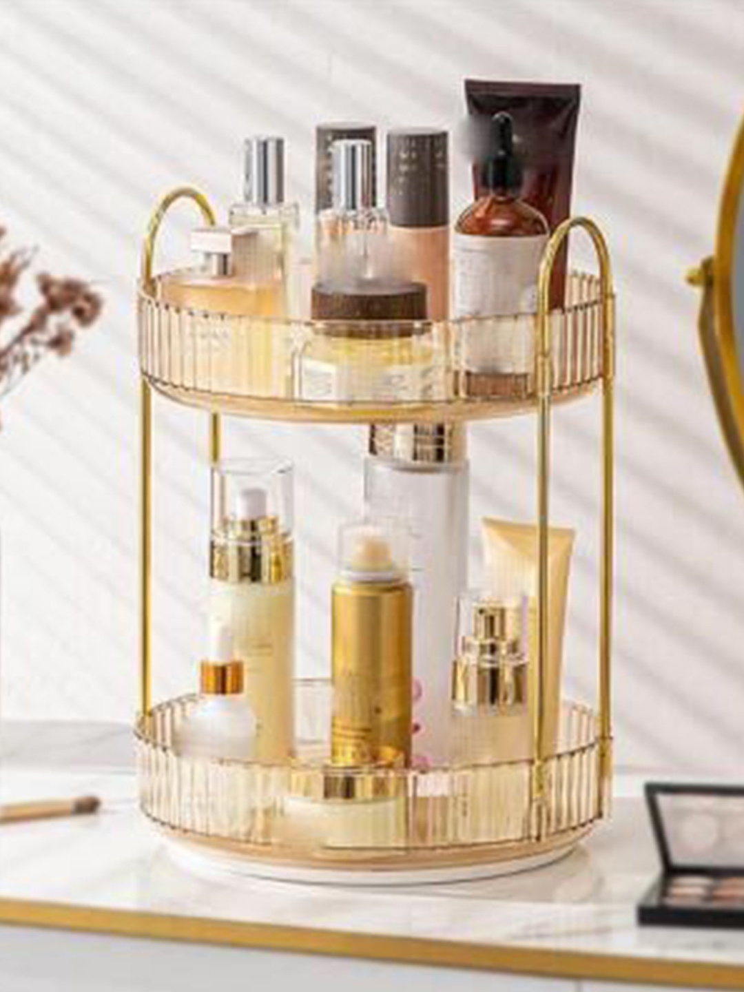

Mason Home Gold-Toned Two Tier Rotating Makeup Organiser