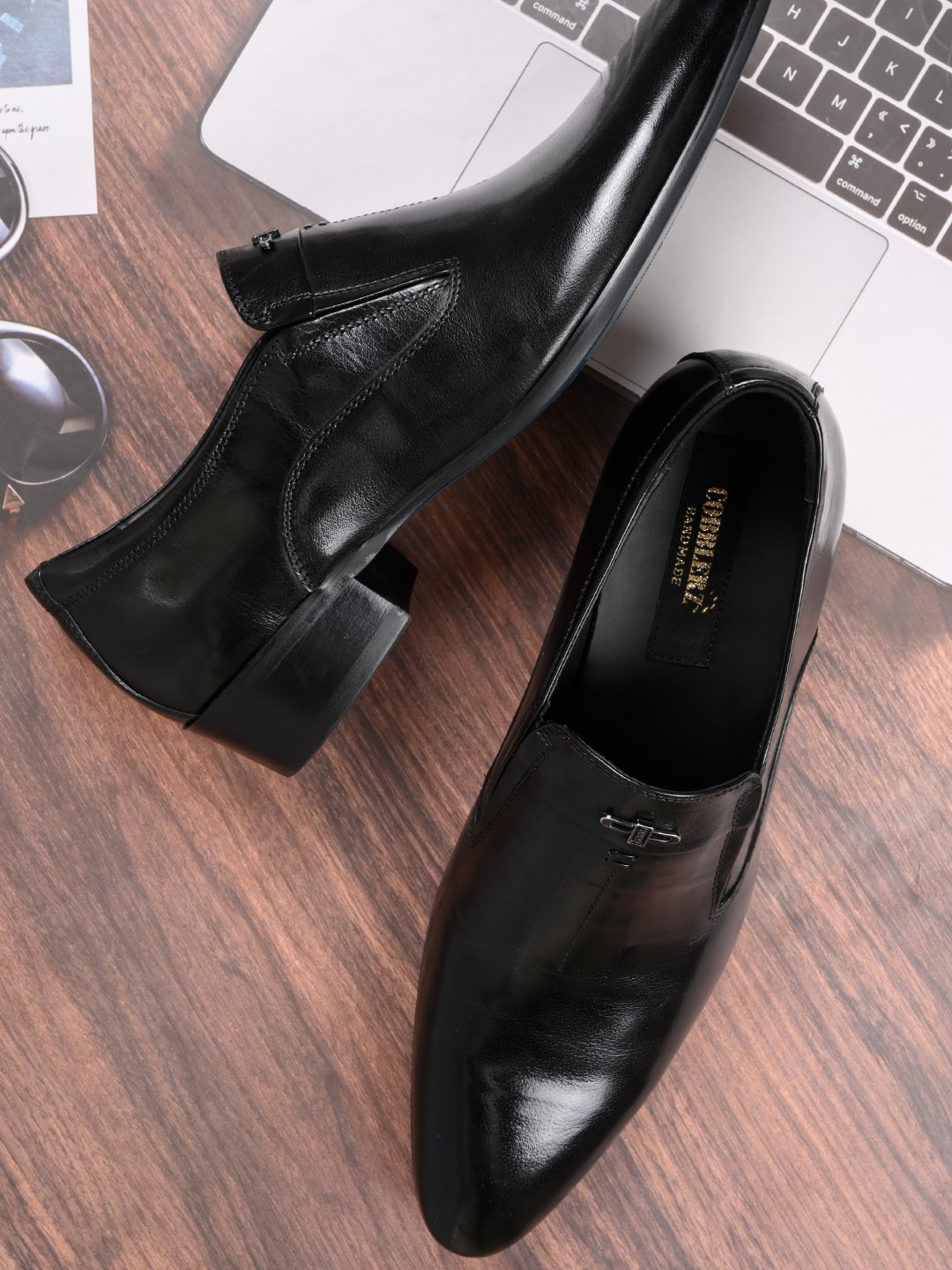 

Cobblerz Men Leather Formal Loafers, Black