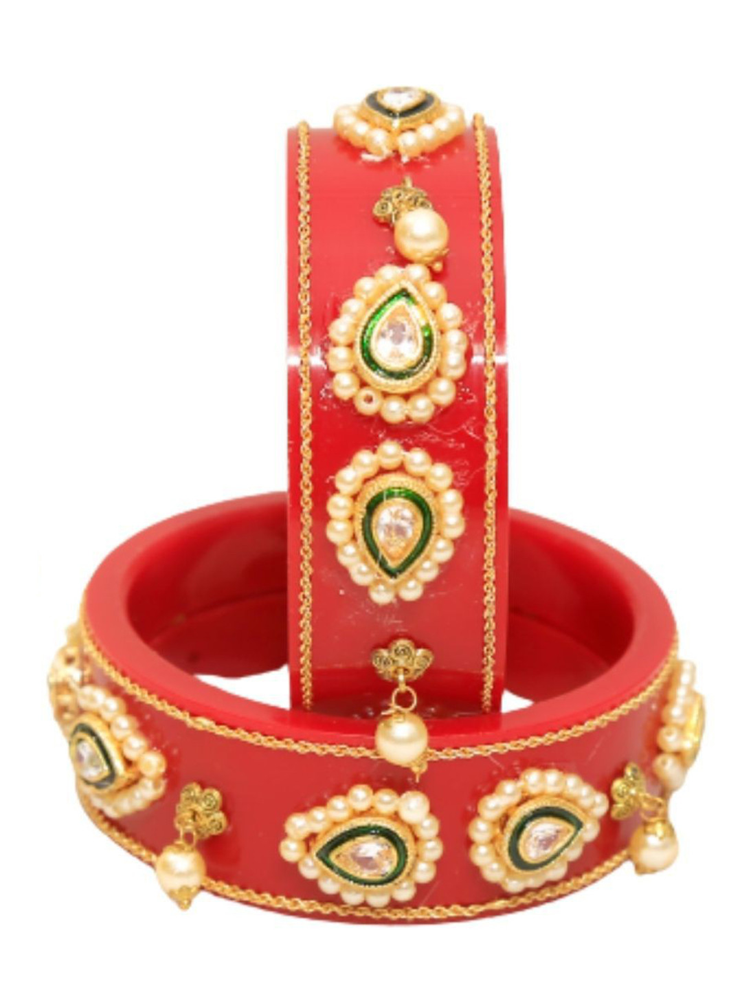 

Align Set Of 2 Gold-Plated Stone-Studded Bangles