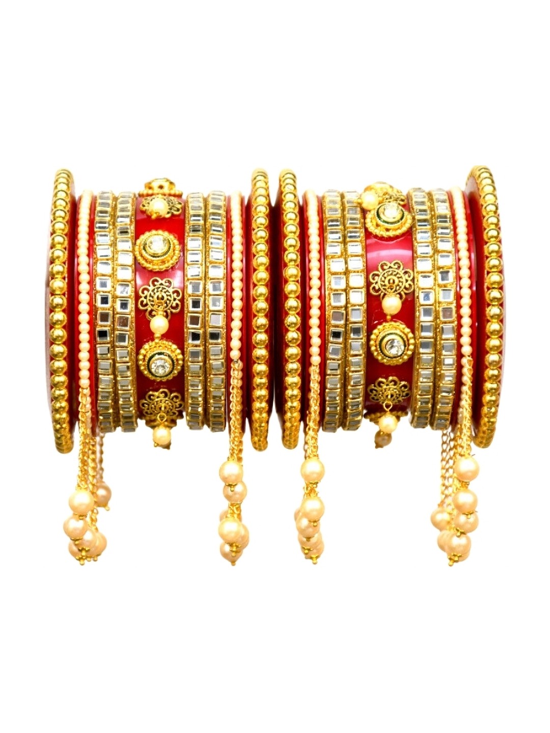 

Align Set Of 2 Gold-Plated Pearl Beaded Chudas Bangles