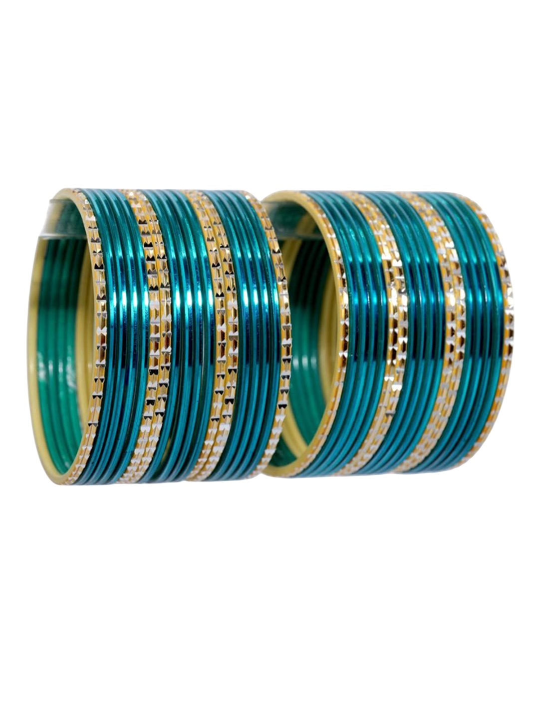 

ZULKA Set Of 24 Gold-Plated Zircon Gemstone-Studded Bangles