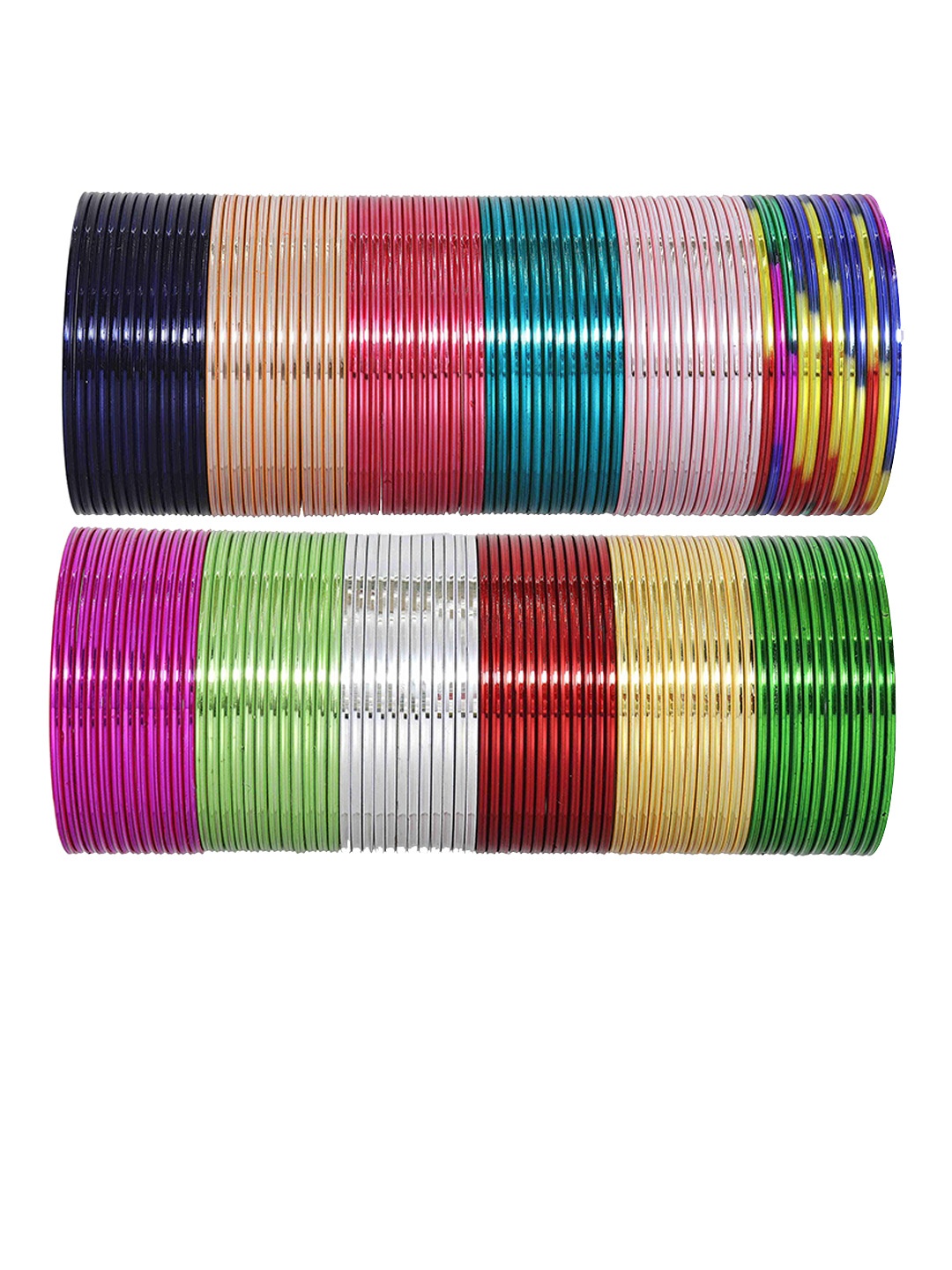 

ZULKA Set of 144 Women Multicolour Metal Bangle, Multi