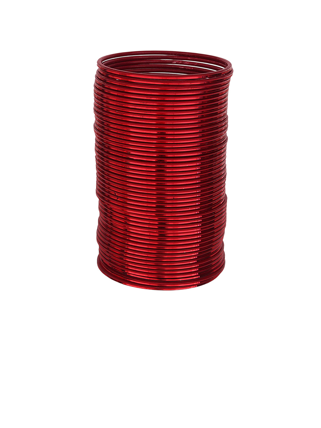 

ZULKA Set of 48 Simple Plain Glossy Finished Metal Bangles, Maroon
