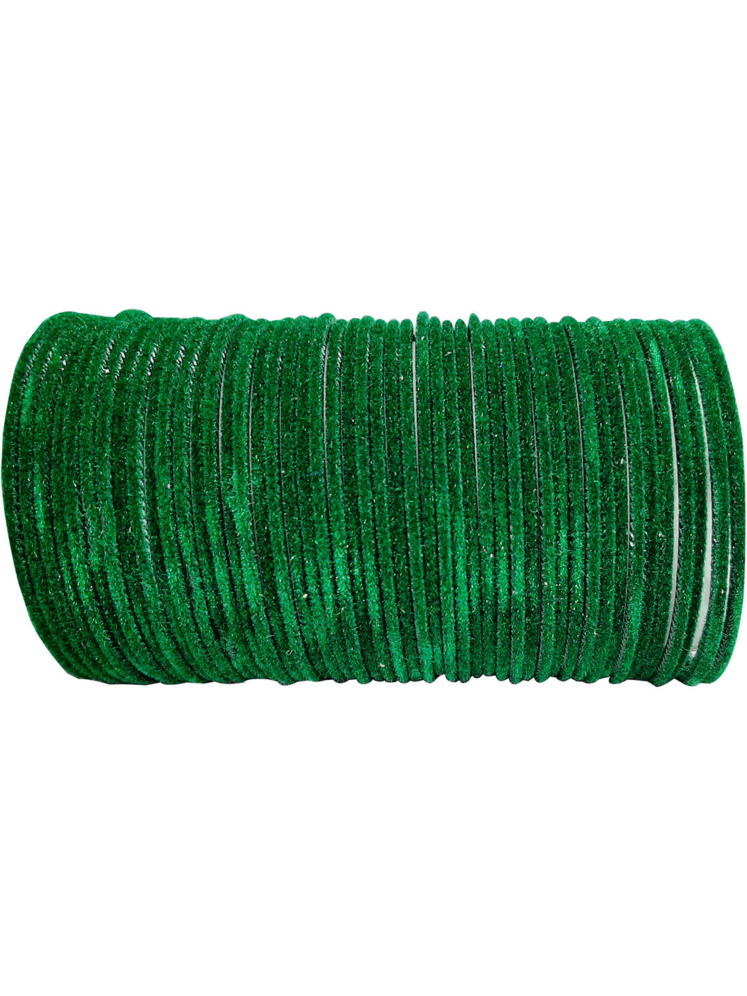 

CHRISHAN Set Of 48 Velvet Bangles, Green