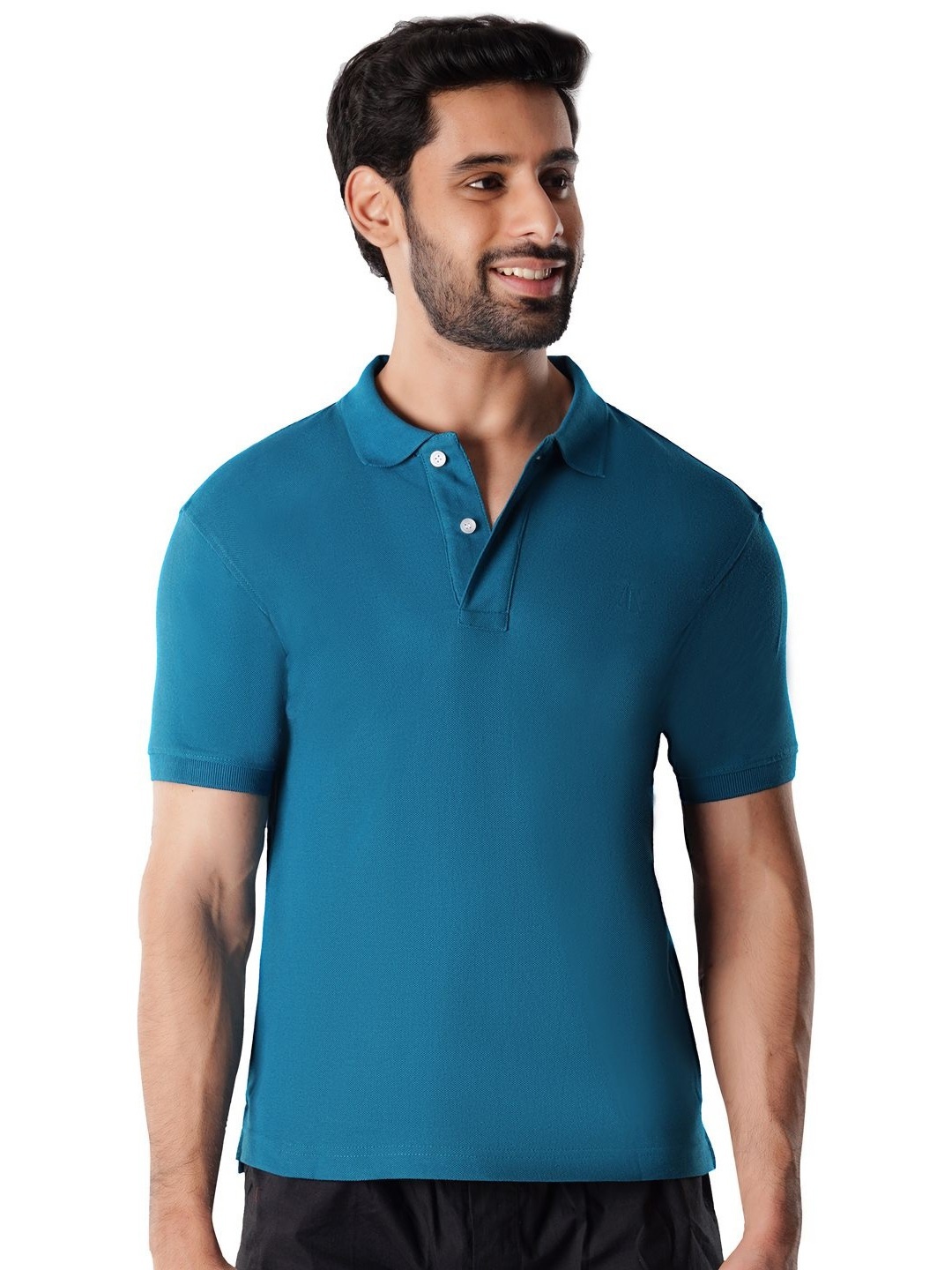 

Crusoe Men Solid Polo Collar Cotton T-shirt, Blue