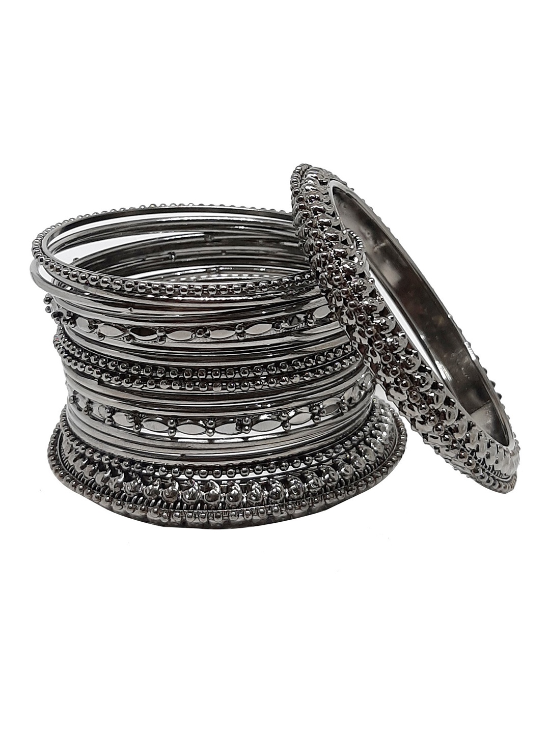 

CHRISHAN Set Of 16 Bangles, Black