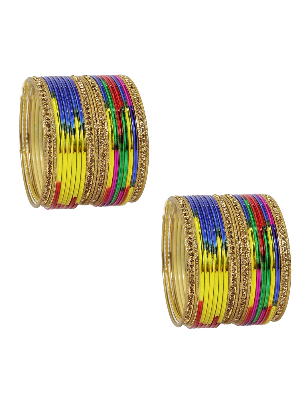 

ZULKA Set of 28 Non-Precious Metal Base and Zircon Gemstone with Velvet Twisted Bangle, Green