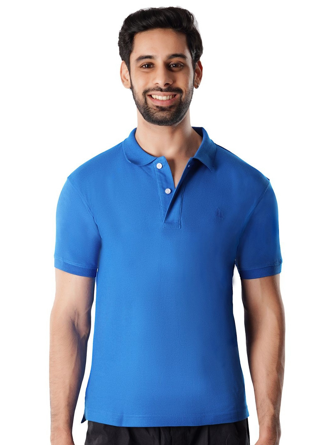 

Crusoe Men Solid Polo Collar Cotton T-shirt, Blue