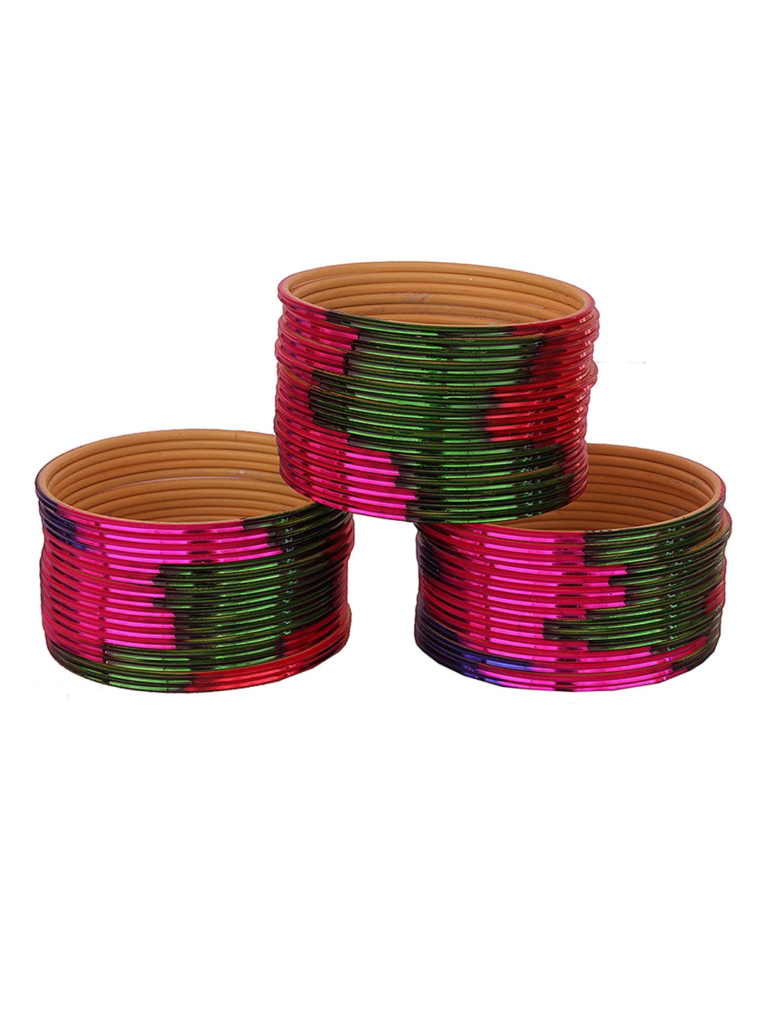 

ZULKA Set of 48 Multicoloured Glossy Finished Metal Bangles, Multi