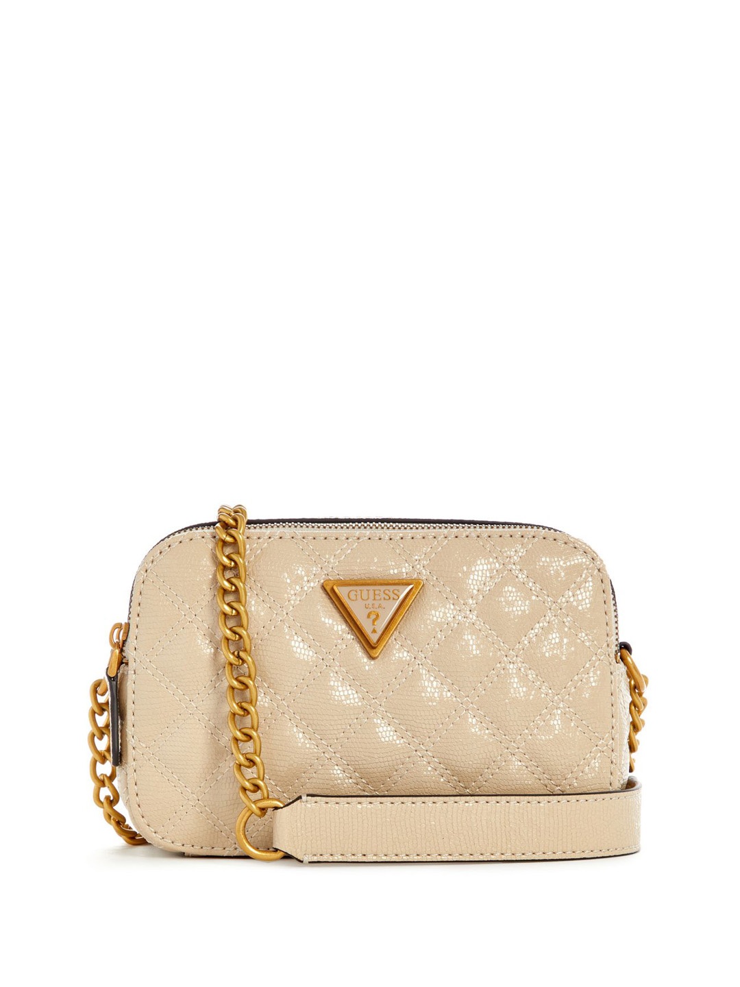 

GUESS Women Structured Sling Bag with Quilted, Beige