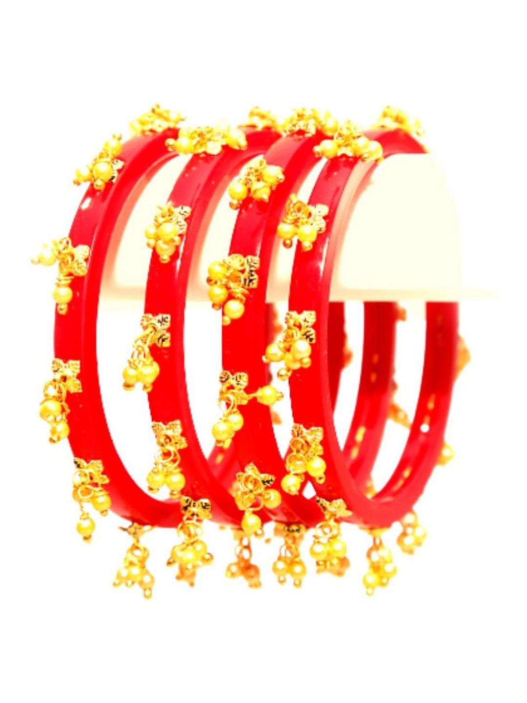 

Align Set Of 4 Beaded Bangles, Red