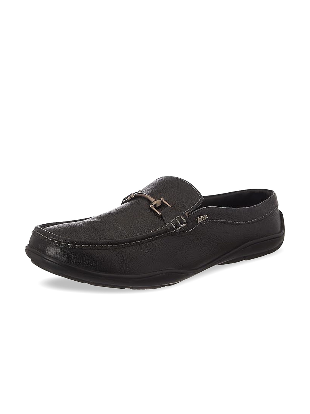 

Lee Cooper Men Textured Lightweight Leather Loafers, Black