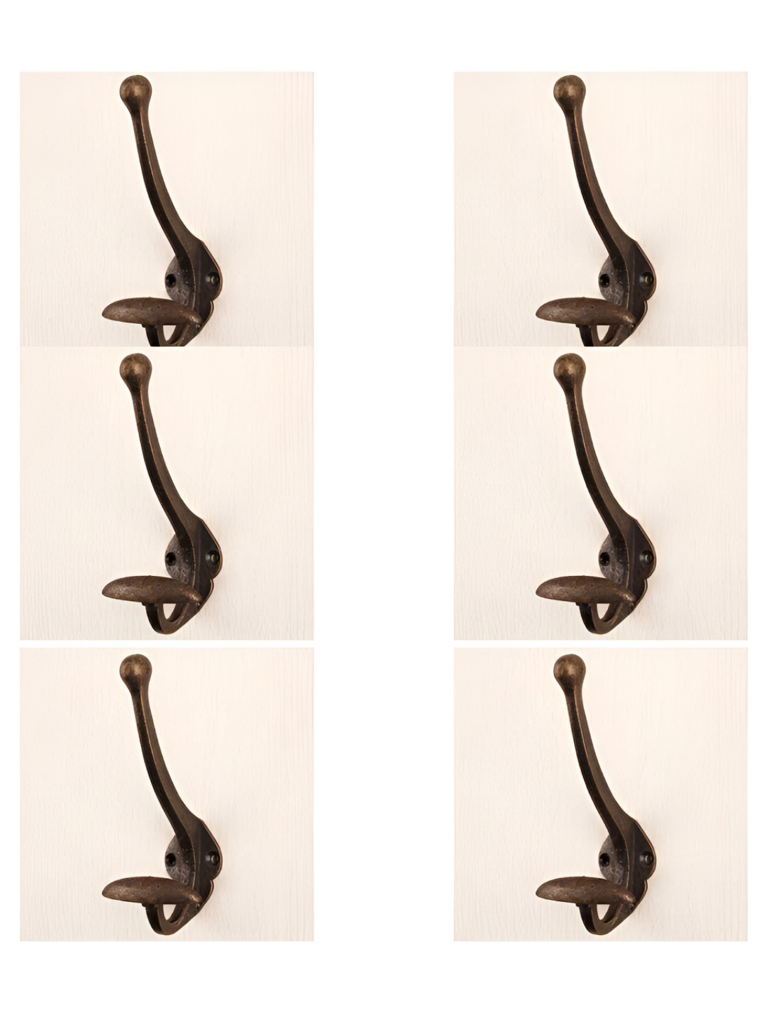 

IndianShelf Bronze Toned 6 Pcs Iron Wall Hooks