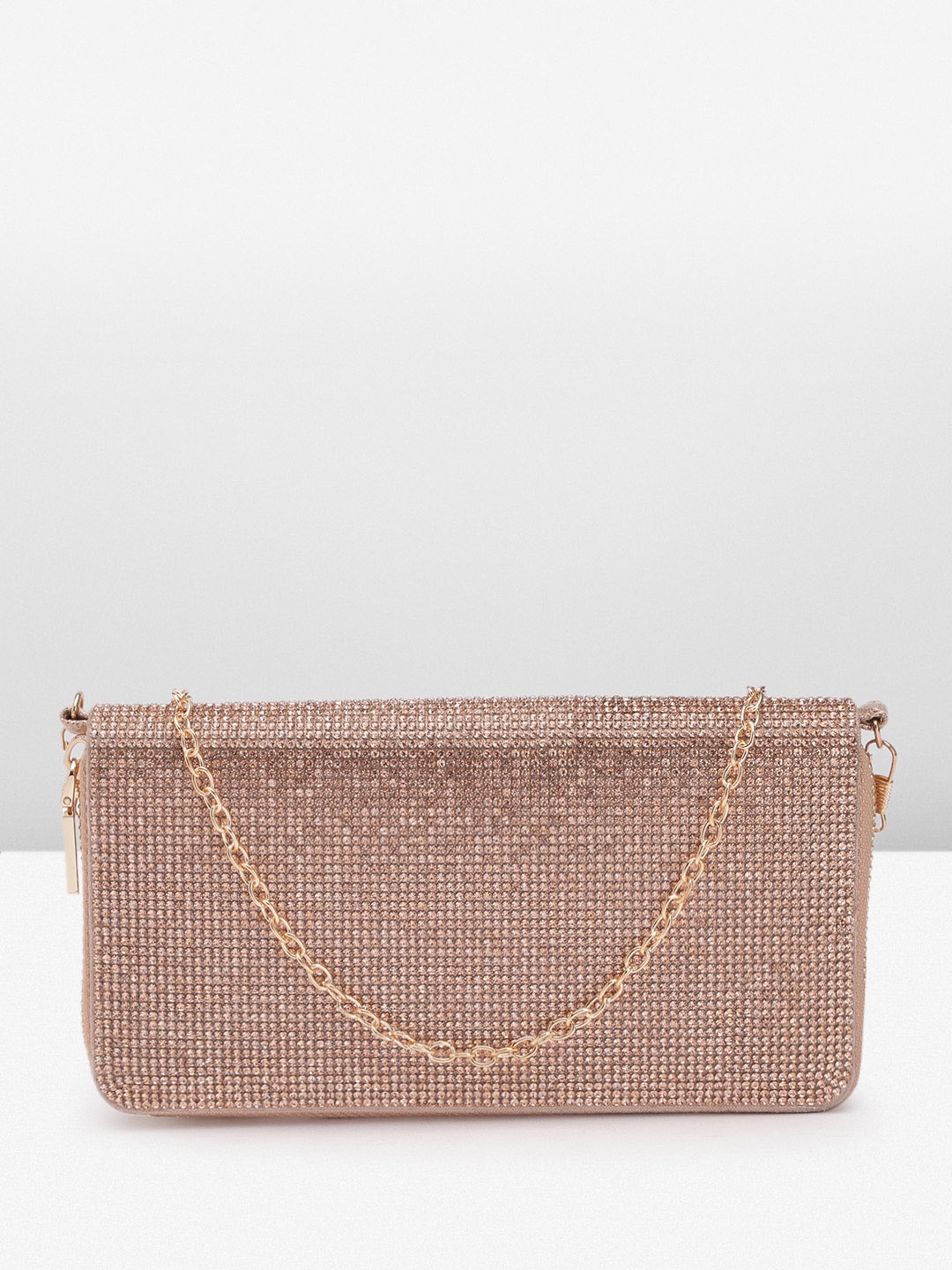 

Lino Perros Women Embellished Zip Around Wallet, Rose gold