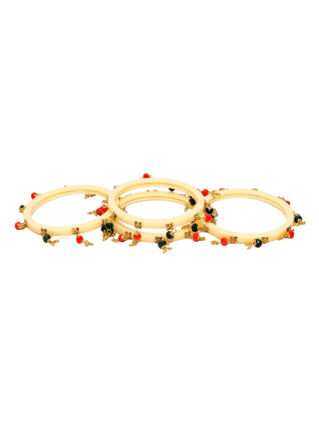 

Align Set Of 4 Gold-Plated Beaded Latkan Bangles, Beige