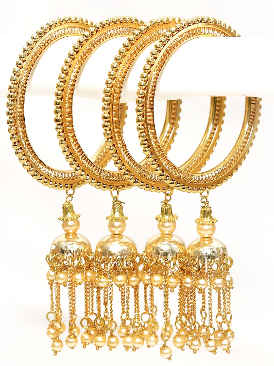 

Align Set Of 4 Gold-Plated Beaded-Studded Bangles