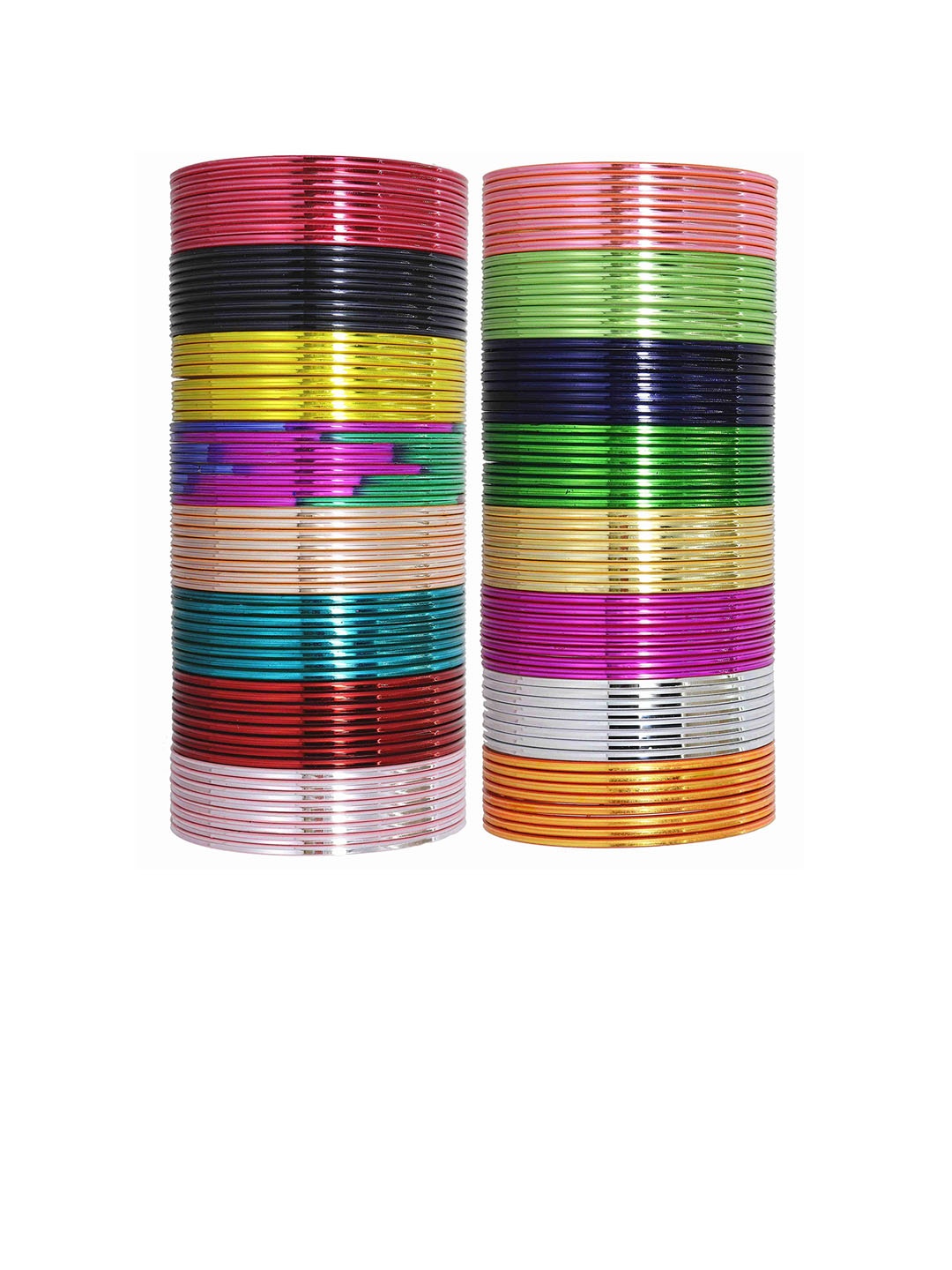 

ZULKA Set of 128 Simple Smooth Edges Metal Bangle, Multi
